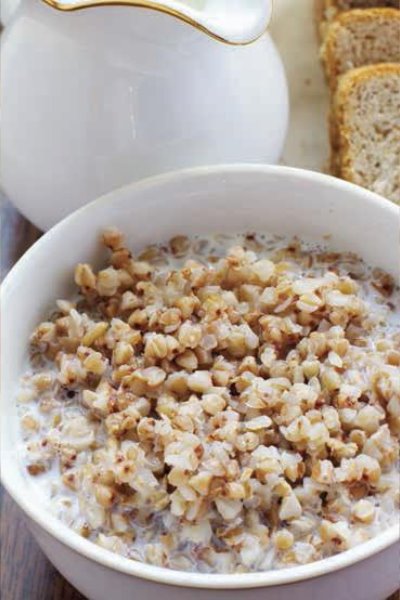 Viscous buckwheat milk porridge