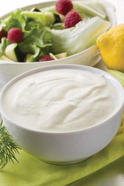 Natural yogurt salad dressing