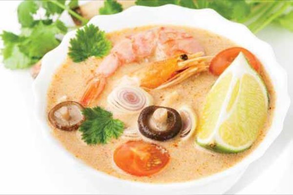 Thai soup Tom Yam with shrimps